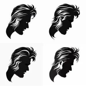 Prompt Profile of man's face black minimalist logo