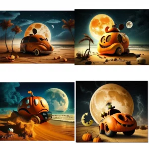 Prompt Pumpkin car beach space Mickey driving HD quality