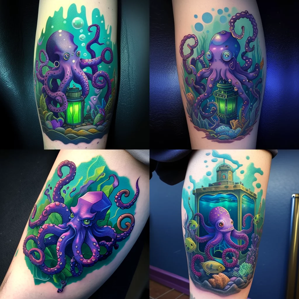 Purple Octopus JavaScript Tattoo Treasure