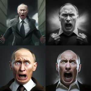 Prompt Putin scared half body