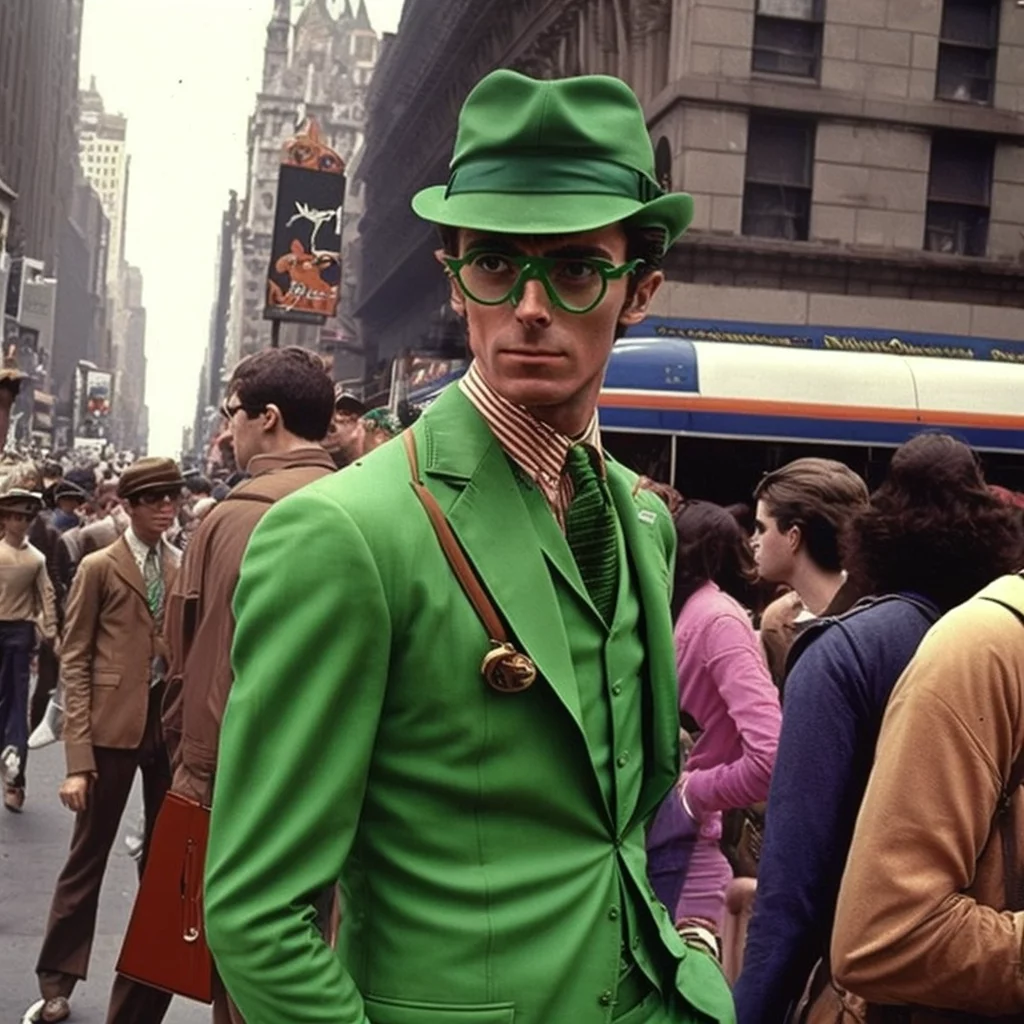 Riddler as 1970s NYC tourist