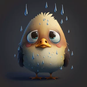 Prompt Sad Chicken Cartoon