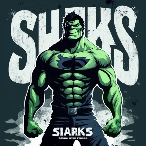 Prompt Sale Sharks logo Hulk shirt comic Bigben poster