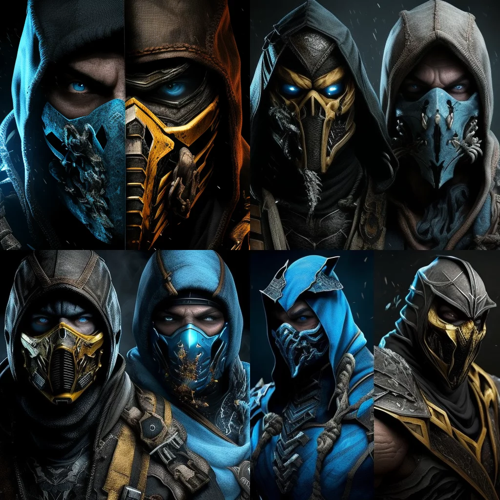 Prompt Scorpion and Sub-Zero from Mortal Kombat X, Download Script for AI