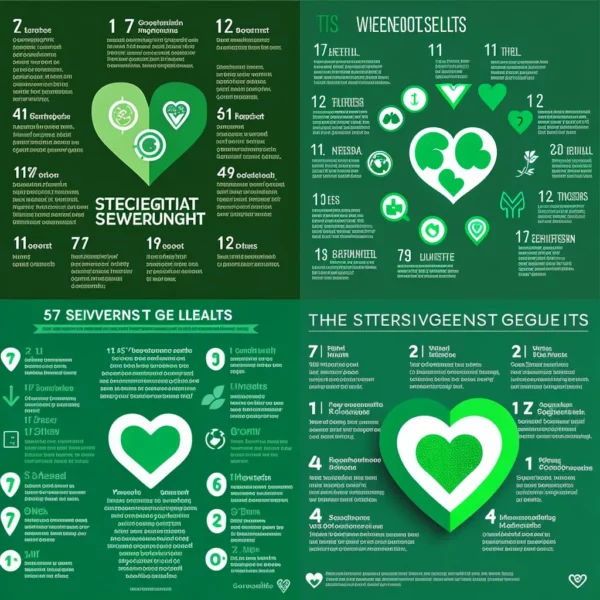 Prompt Seventeen sustainable development goals green hearts