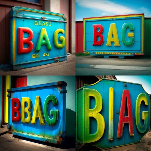 Prompt Sign ""BIG BRAG"" Realistic Colors