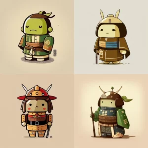 Prompt Simple android mascot Japanese