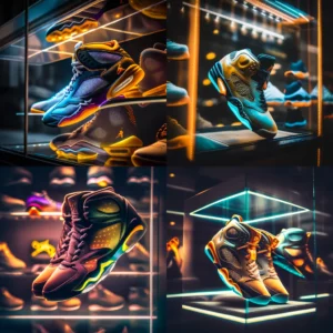 Prompt Sneakers store golden Nike Air Jordan detailed