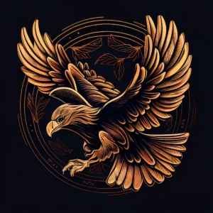 Prompt Soaring eagle with golden wings logo