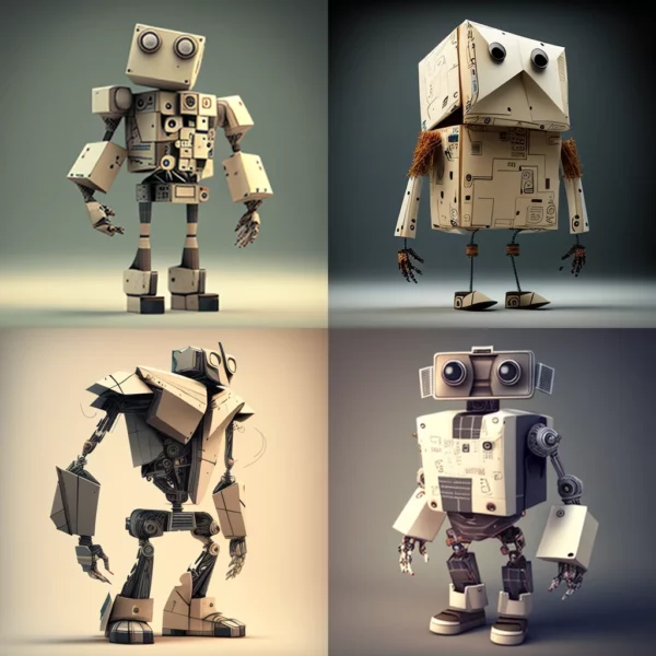 Prompt Square form robot fashion designer