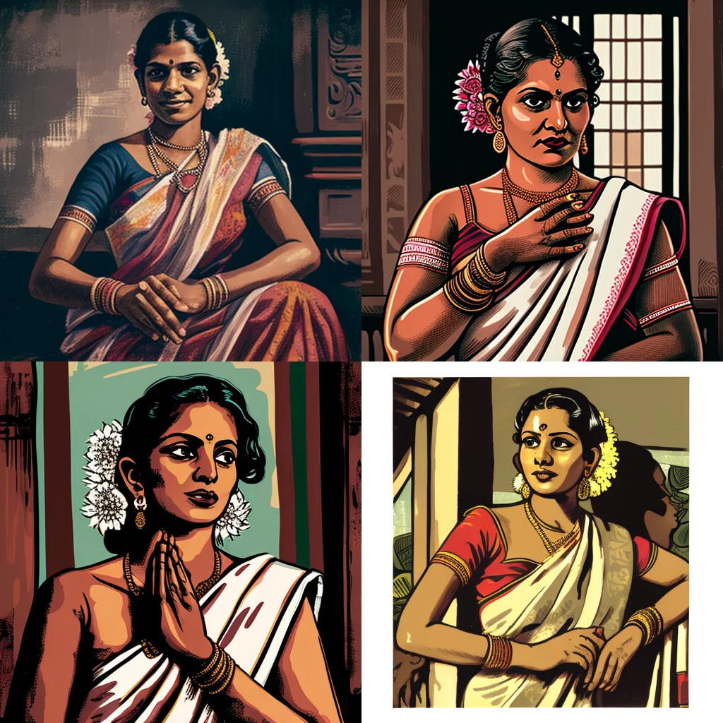 Sri Lankan woman Kandyan saree light colors