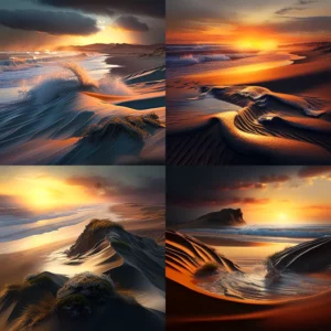 Prompt Sunset on sand dunes