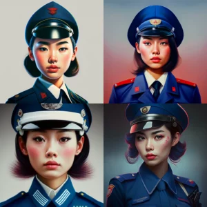 Prompt Super beautiful modern Japanese policewoman