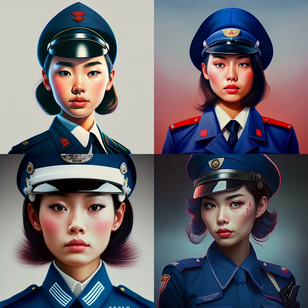 Super beautiful modern Japanese policewoman