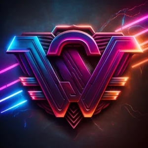 Prompt Synthwave logo "ARVNQ" gaming UHD
