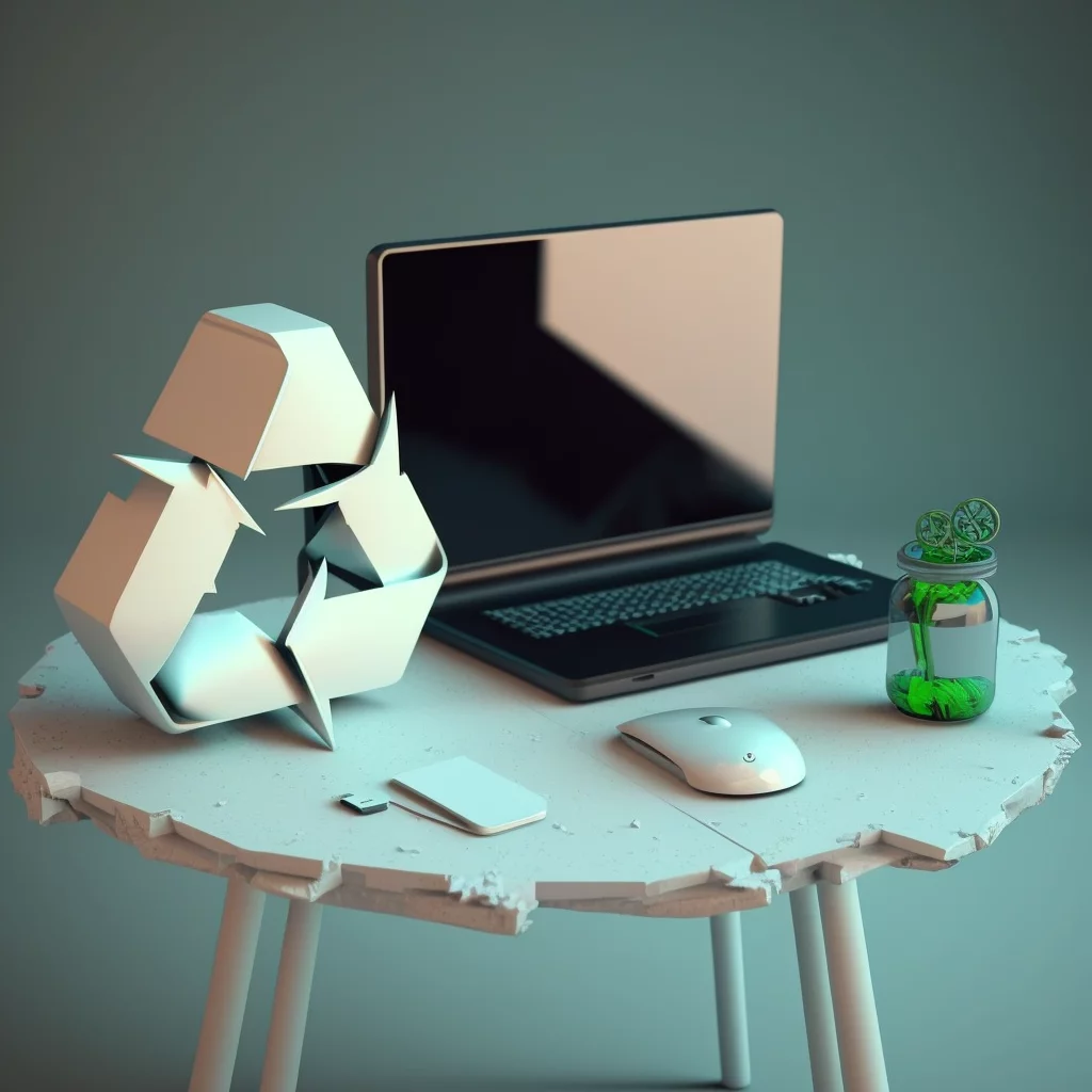 Table with laptop 3D model
