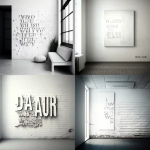 Prompt Texture white wall 2D text art
