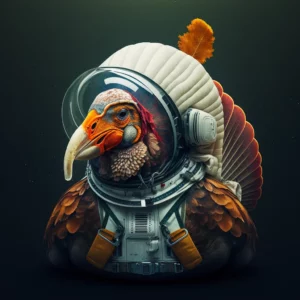 Prompt Thanksgiving Turkey Astronaut Helmet