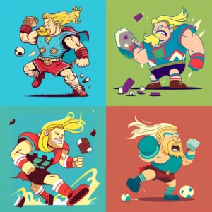 Prompt Thor playing football