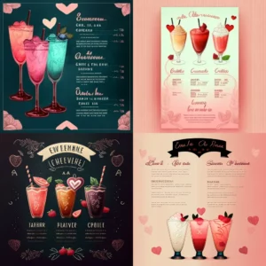Prompt Valentine's Cocktail Menu - Cute Written Drinks