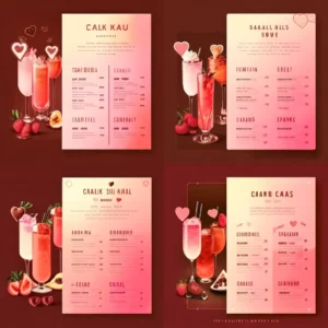 Prompt Valentine's cocktail bar menu