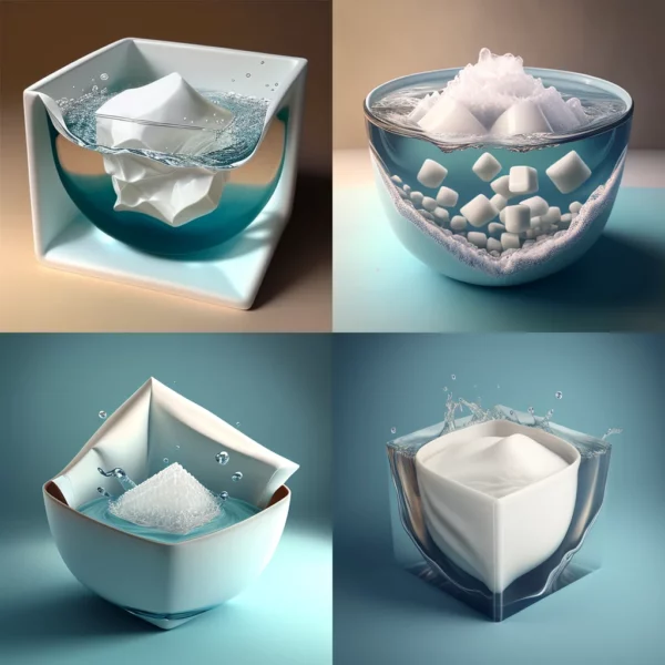 Prompt Water tub white cube expanding realistic big bowl