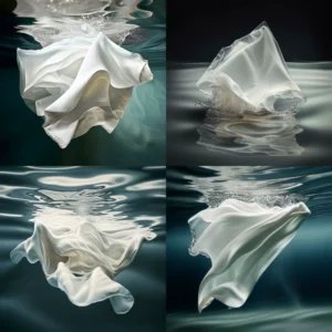 Prompt White fabric expands in clear water