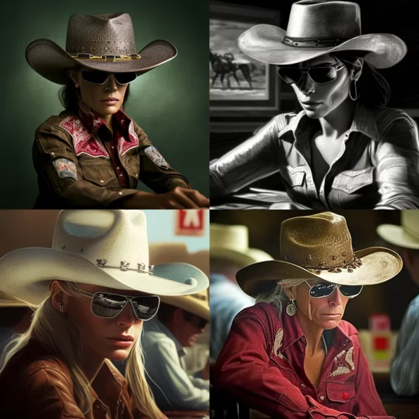 Prompt Woman playing poker 2007 WSOP cowboy