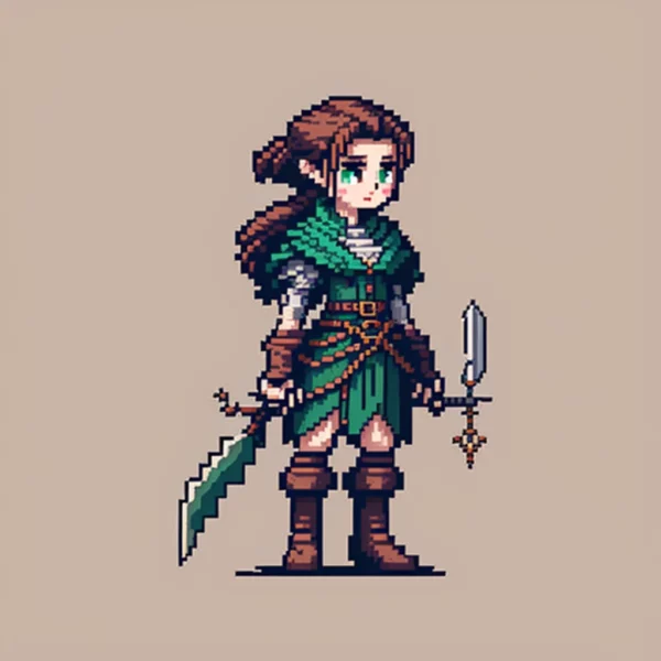 Prompt female elf hunter with short hair