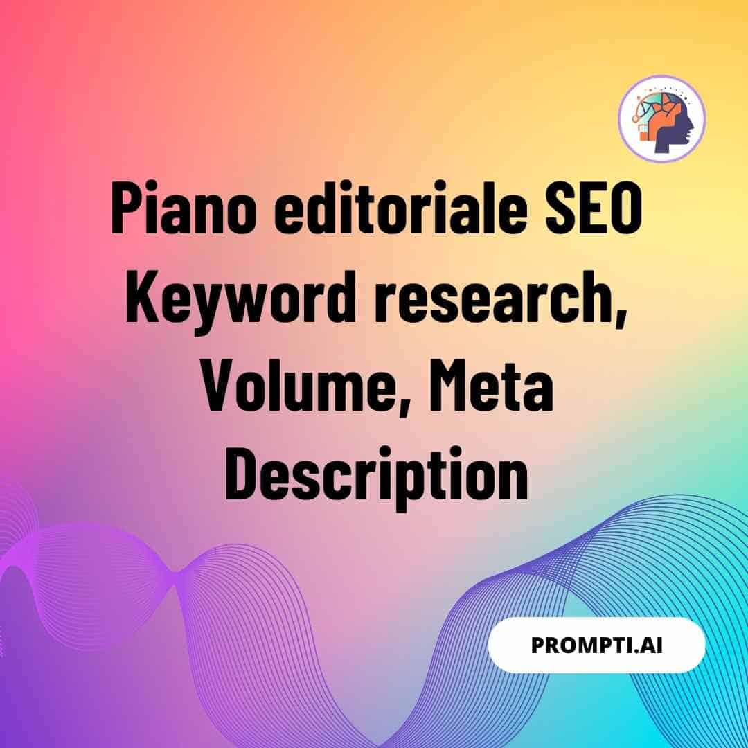 Piano editoriale SEO con keyword e volume