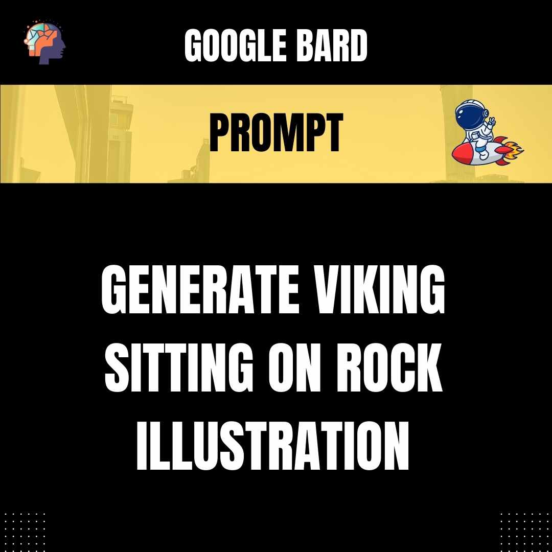 Prompt Generate Viking Sitting on Rock Illustration