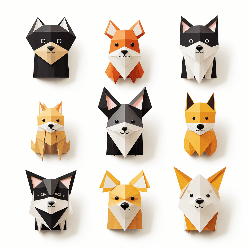 Origami-Style Animal Icons