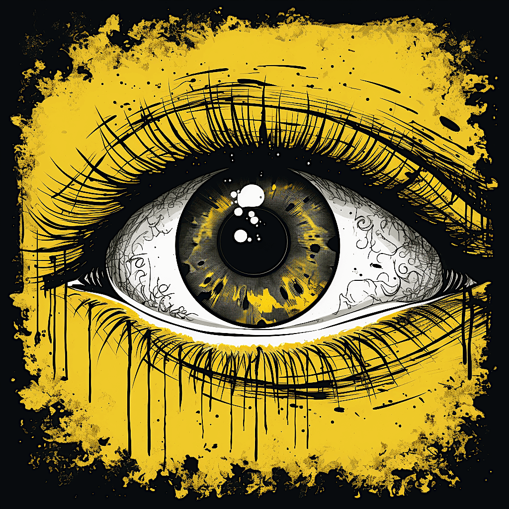 YELLOW AND BLACK ENGRAVING