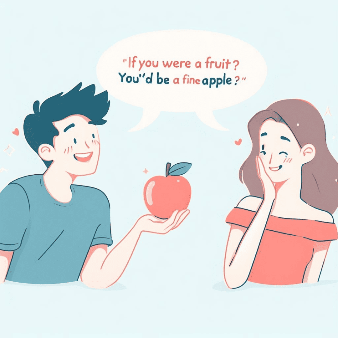 Cheesy Pickup Line Romance – ‘Fine-Apple’ Flirtation
