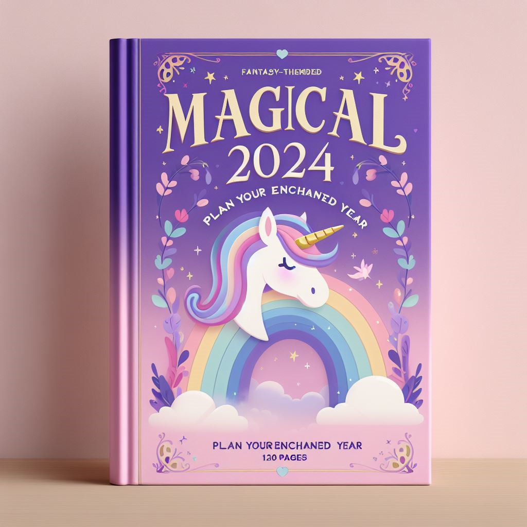 DALL-E Generated Customizable Magical Weekly Planner 2024 Cover