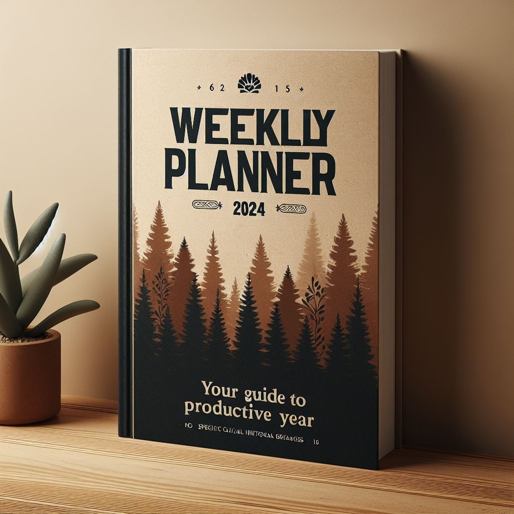 DALL-E Generated Customizable Weekly Planner 2024 Cover
