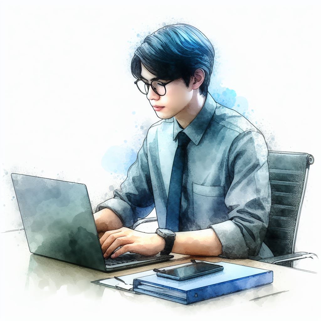 Water Colored Programmer Image