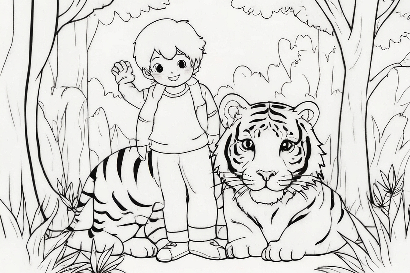 Two Character Clear Coloring Page