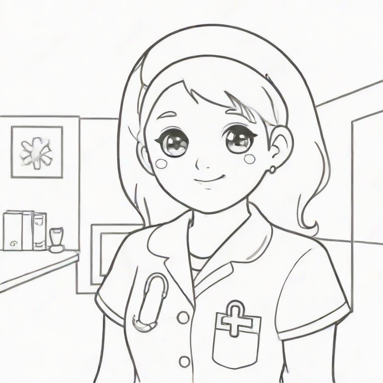 Nurse Themed Coloring Page