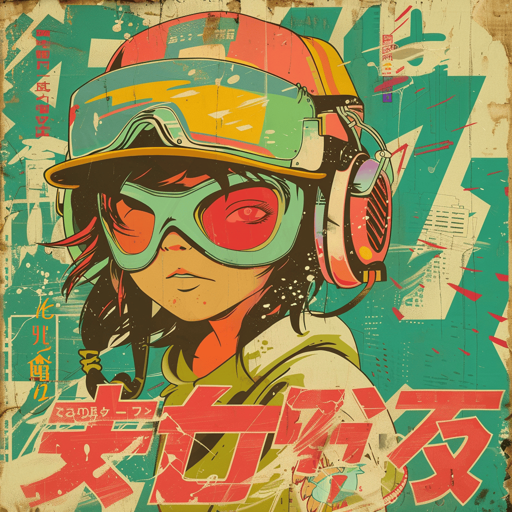 Japanese Graffiti Poster Vintage Vibe Illustration Art - Image 2