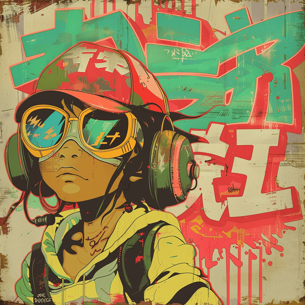 Japanese Graffiti Poster Vintage Vibe Illustration Art - Image 3