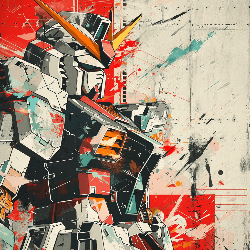 Mecha Art Graffiti Style - Gundam Anime Illustration - Image 3
