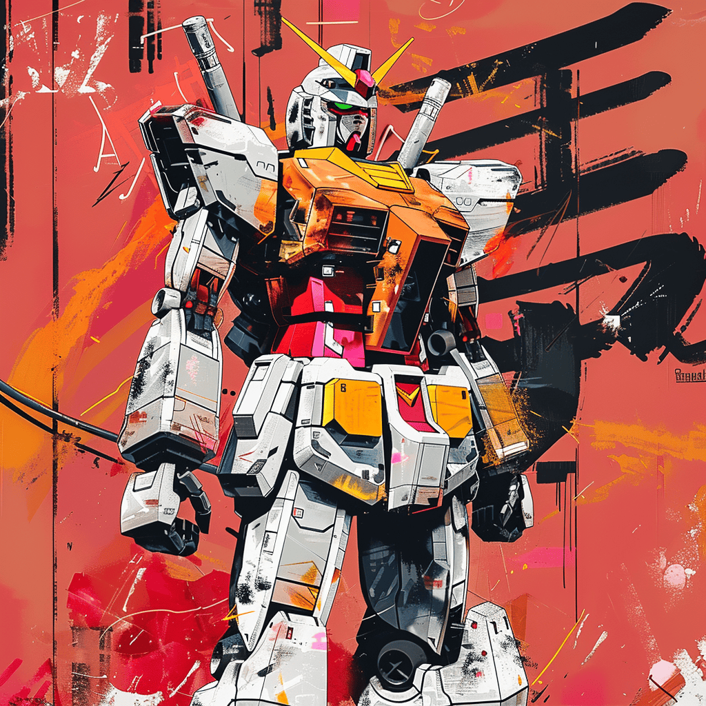 Mecha Art Graffiti Style - Gundam Anime Illustration - Image 4