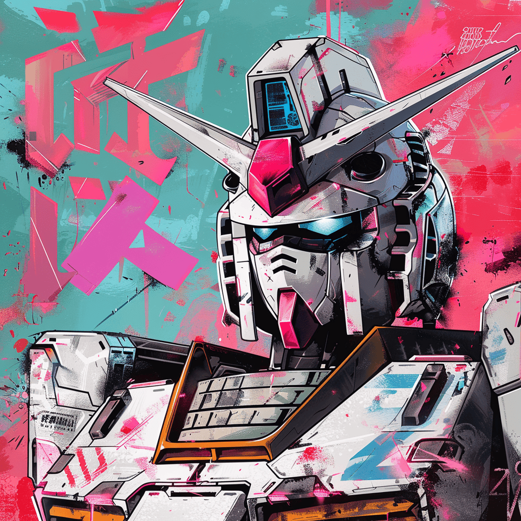 Mecha Art Graffiti Style - Gundam Anime Illustration - Image 10