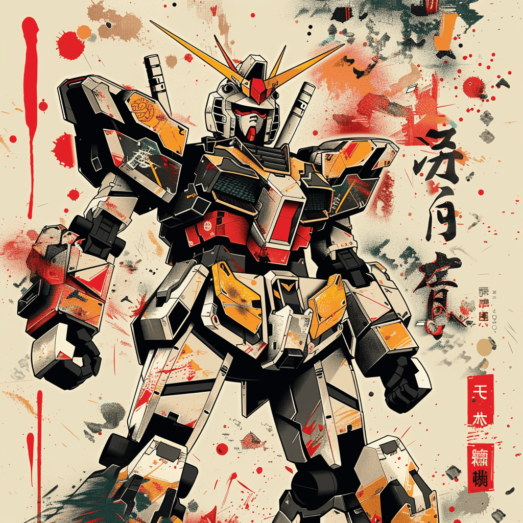 Mecha Art Graffiti Style - Gundam Anime Illustration - Image 9