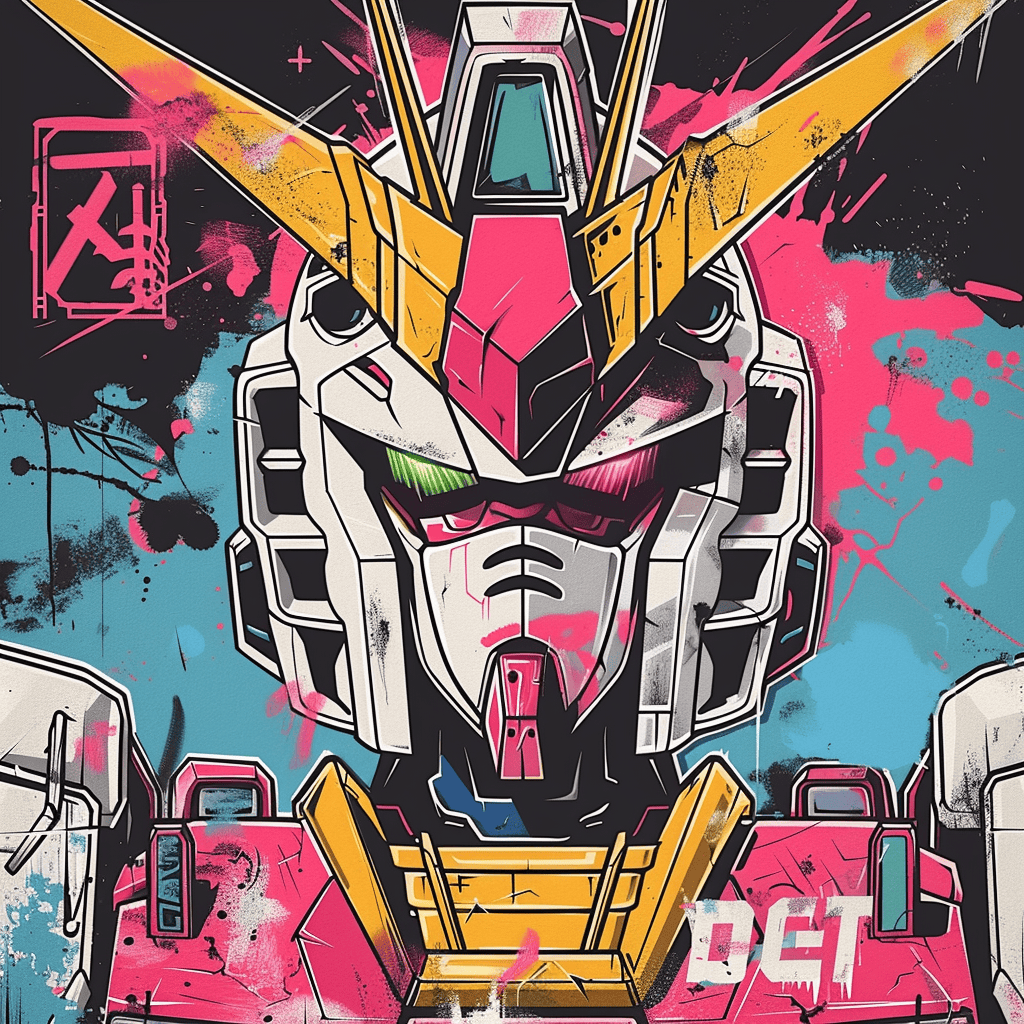 Mecha Art Graffiti Style - Gundam Anime Illustration - Image 11