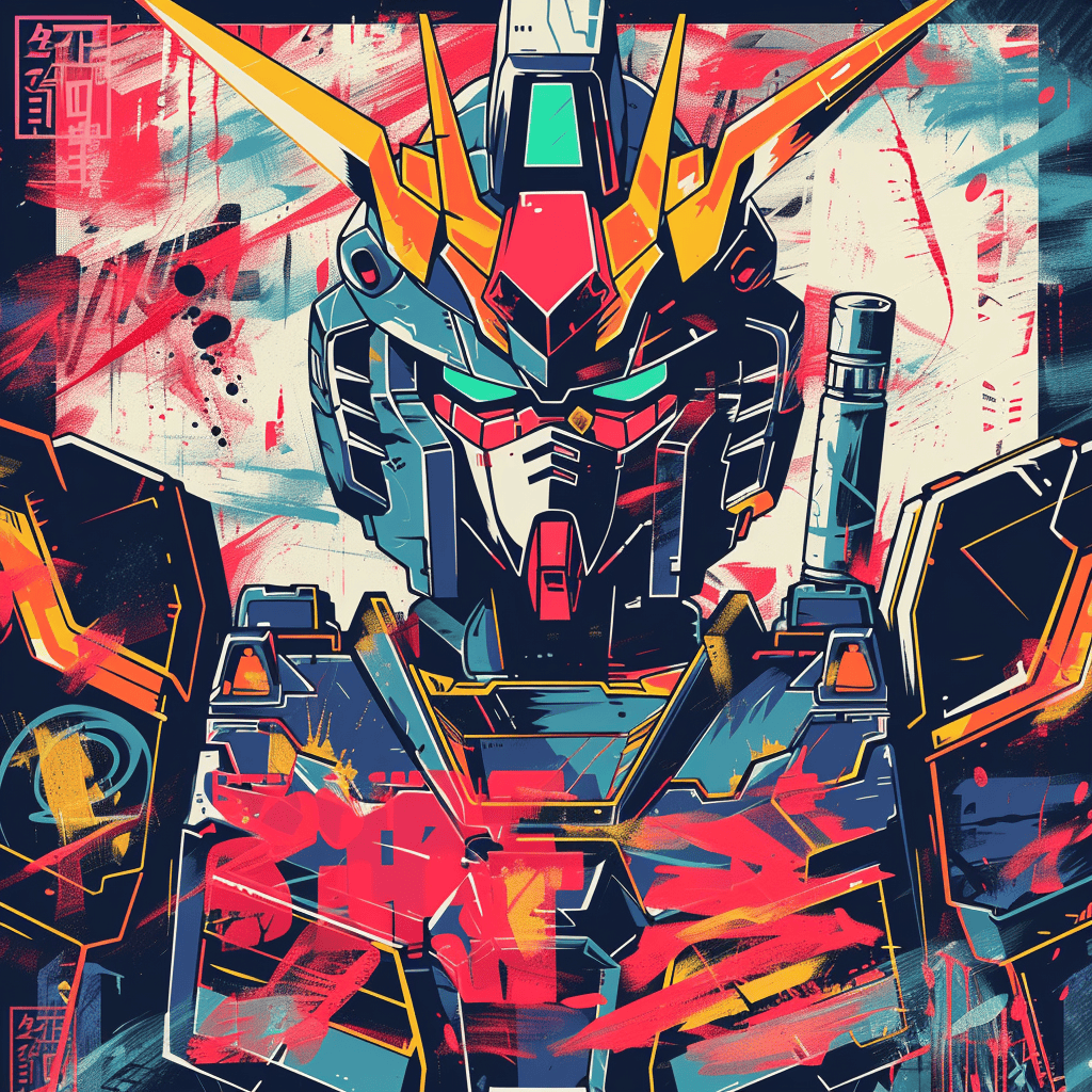 Mecha Art Graffiti Style - Gundam Anime Illustration - Image 7