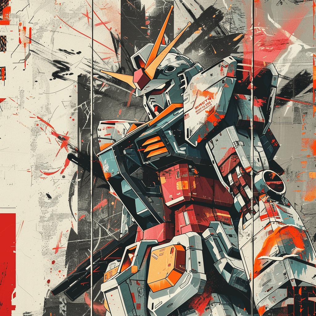 Mecha Art Graffiti Style - Gundam Anime Illustration - Image 8