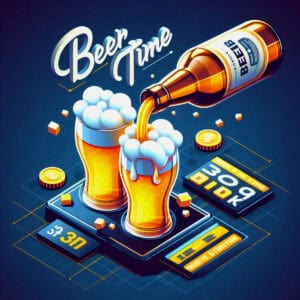 Digital Artwork - Beer Pouring Illustration